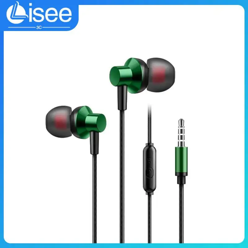 

3.5mm With Mic Music Headphones Metal Earbuds Hifi Headphones For Android New High Quality Sport Earphones Earpiece Wired In-ear