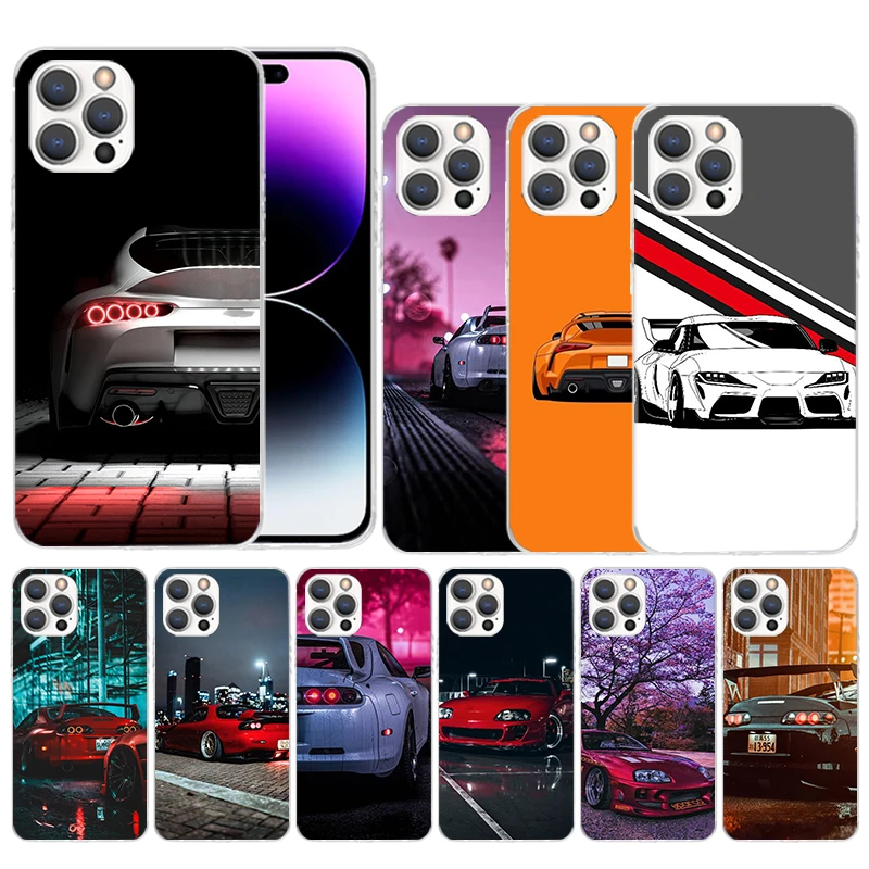 

Японский красный автомобильный мягкий чехол JDM ДЛЯ iPhone 14 13 12 Mini 11 Pro Max, чехол для телефона с рисунком X XS XR 7 Plus 8 + 6 6S 5 SE, чехол с рисунком