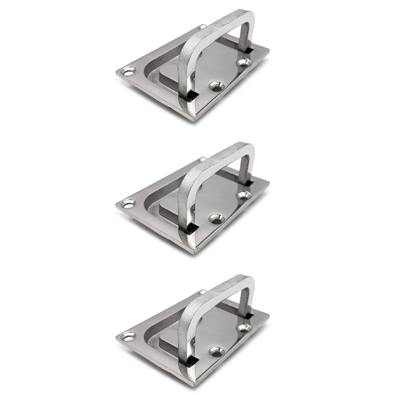 

3X Stainless Steel 316 Flush Lift Ring Hatch Pull Handle Locker Cabinet Boat Marine Hardware