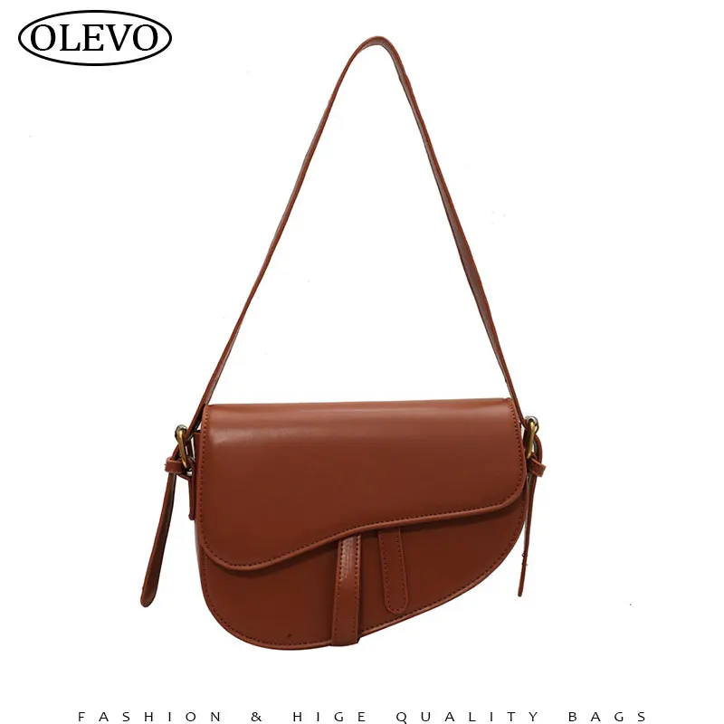 

Brown Vintage Saddle Bag For Women 2022 Retro Leather Crossbody Bags For Ladies Medium Size Designer Luxury High Quality Handbag