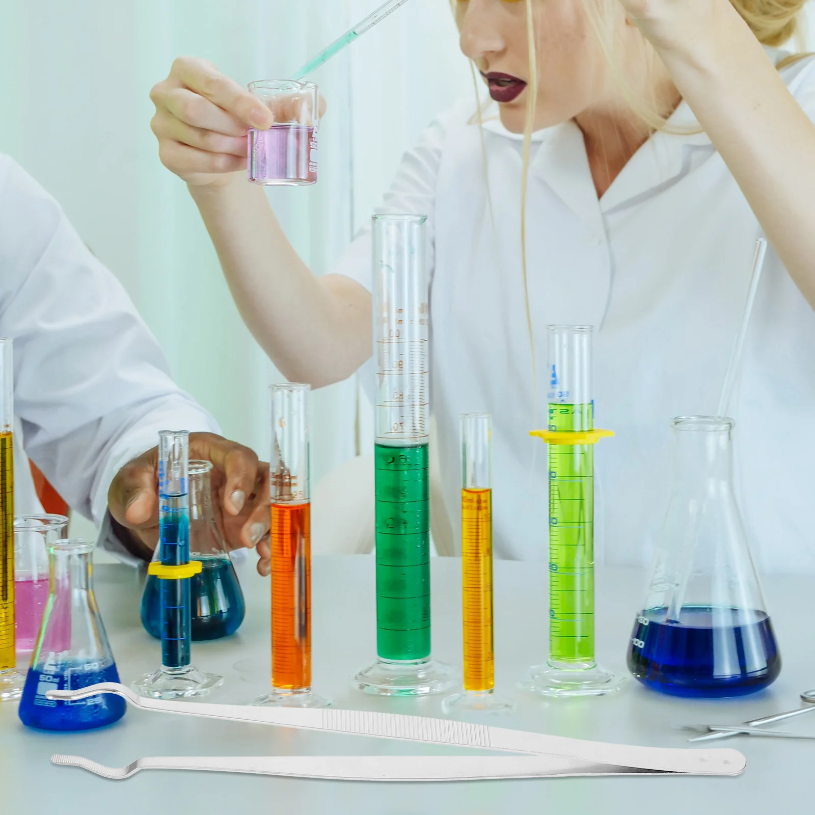 Зажим для пробирок Держатель испытаний экспериментов Заостренный пинцет