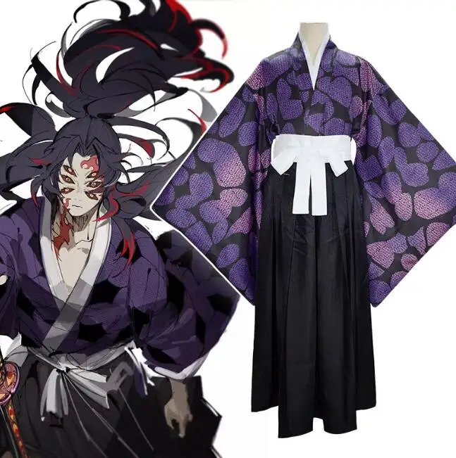 

Demon Slayer Kokushibo Cosplay Costume Kimetsu no Yaiba Juuni Kitsuki Kimono Full Outfits Halloween Carnival