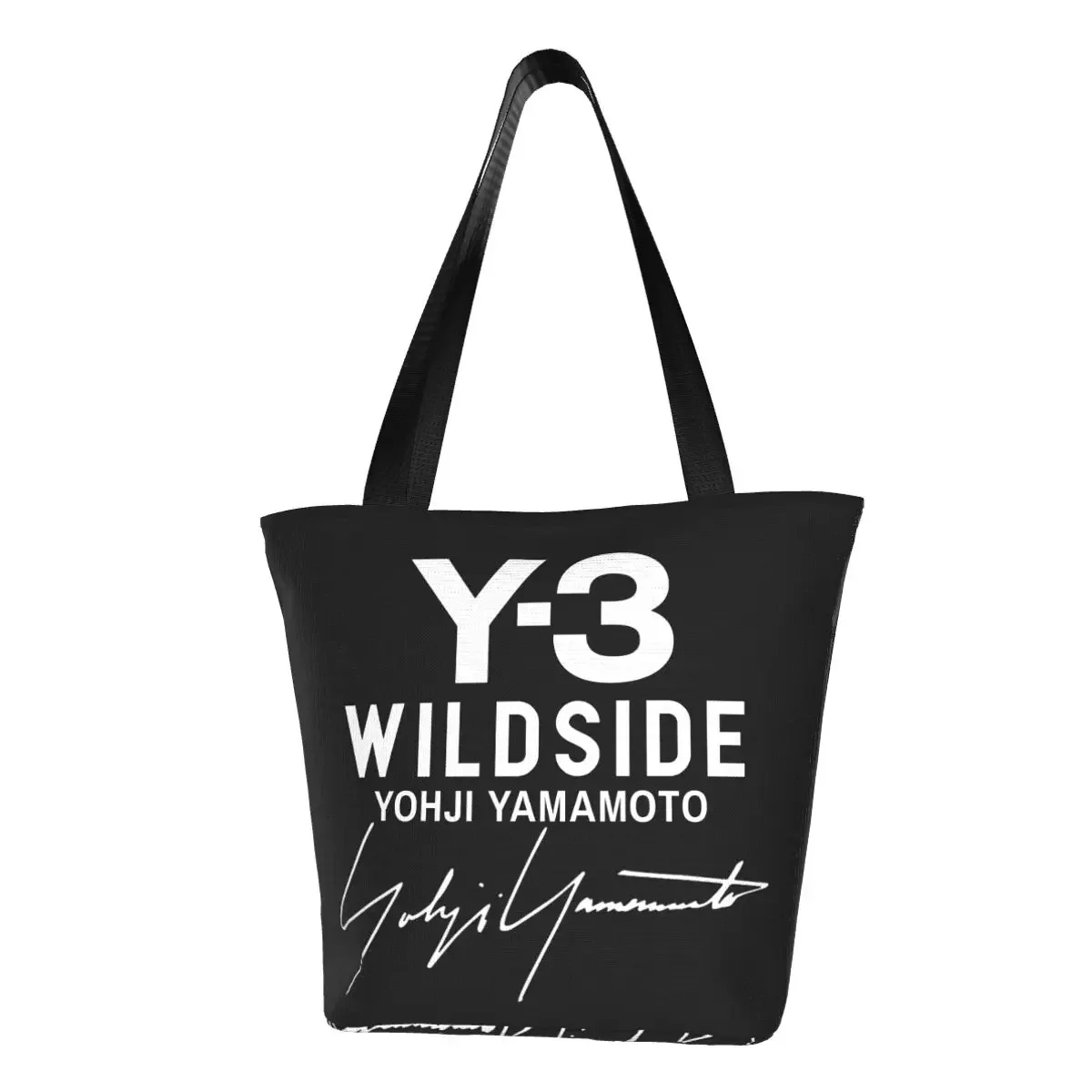 

3Y WILDSIDE Yohji Yamamoto Groceries Shopping Tote Bag Women Kawaii Canvas Shopper Shoulder Bags Large Capacity Handbags