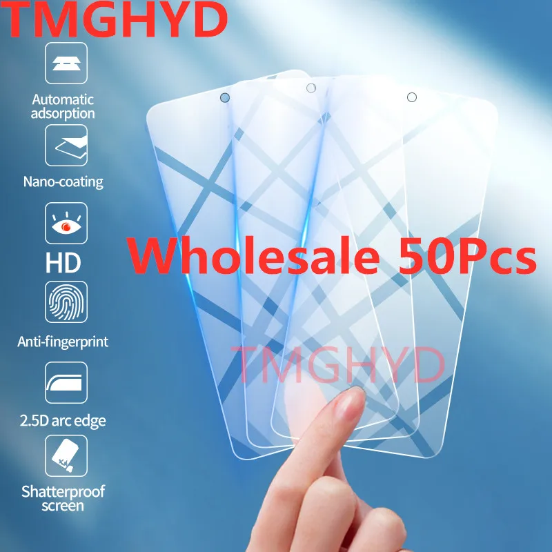 

50PCS Screen Protector Tempered Glass for Samsung Galaxy A10S A20S A70 A41 Protective Glass For iphone 12 13 11 Pro X 7 8 Plus