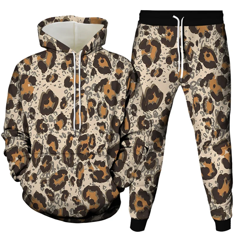 

Leopard Zebra Paisley Vintage Couple Outfits Streetwear Men Women Spring Autumn Hoodies Pants Tracksuit Sets Oversized S-6XL