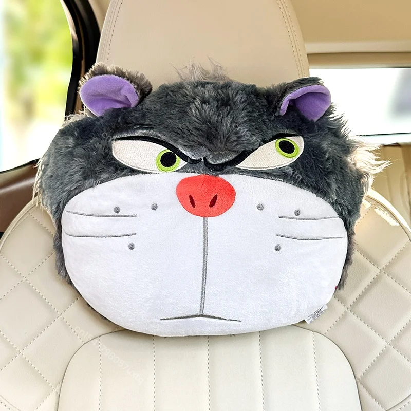 Фото Подголовник Disney Lucifer Cat, подушка для спины для автомобильного сиденья, чехол для ремня безопасности, обнимающаяся подушка, чучело животного, серый кот, плюшевые подарки №4