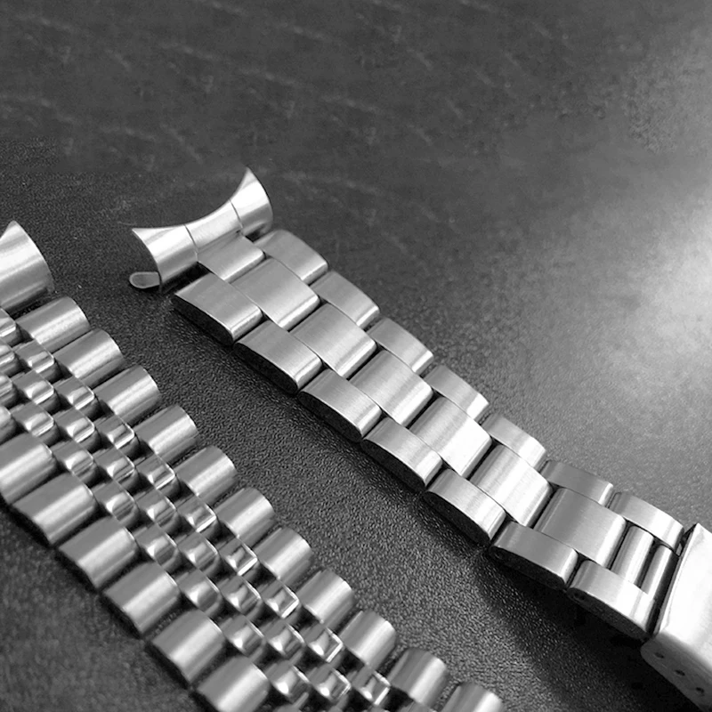316L Stainless Steel Oyster Watchband for Seiko Men Watch Accessories Solid Jubilee Bracelet Curved Strap 18/19/20/21/22/23/24mm