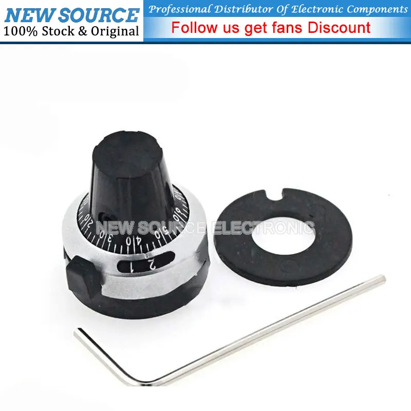

1PCS WXD3-13 3590S Precision Scale 6.35mm Knob Potentiometer Knob Equipped with Multi-turn Potentiometer 3590S-2 NEWSOURCE