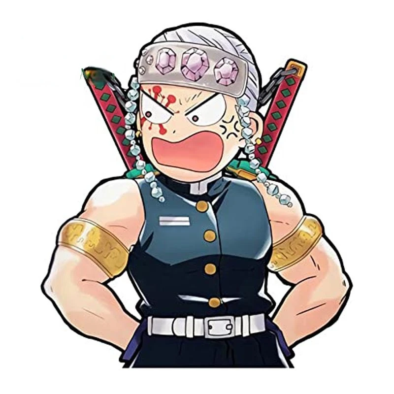 

Автомобильная наклейка Chibi Uzui Tengen, аниме, рассекающий демонов, смешные граффити, наклейка на мотоциклетный шлем, виниловая основость автомо...