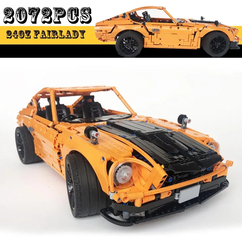 

New 2076pcs Orange MOC-26511 240Z 1971 Classic Sports Car Model Building Blocks Boy Girl Christmas Birthday Gift