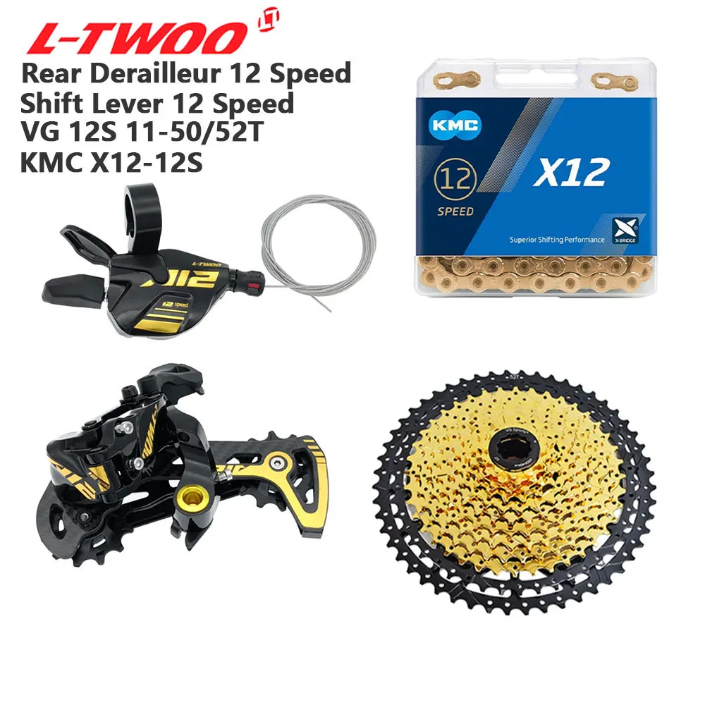 

Набор скоростей для горного велосипеда LTWOO AT12, рычаг переключения передач, задний переключатель передач, кассета 11-50/52T Gold KMC X12 Chain для Shimano/Sram