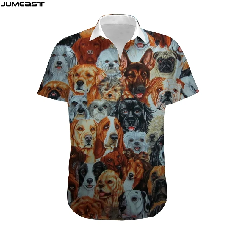 

Jumeast Men Women 3D T-Shirt Plus Male Female Cartoon Cute Animal Dog Streetwear Summer Short Sleeve T Shirt Hawaii Tops Tees
