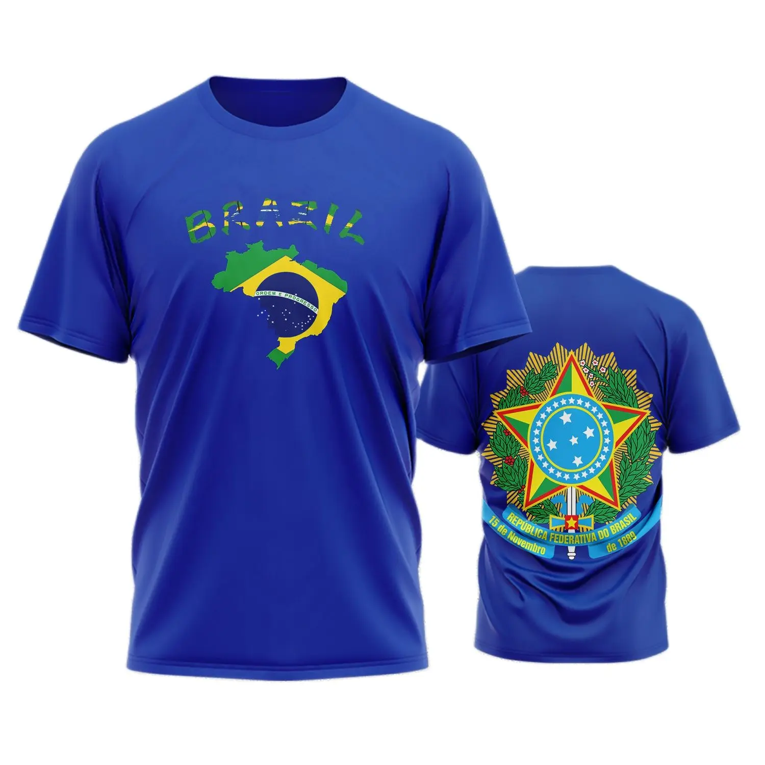 2023T shirt for men Brazilian Flag 3D Printing Fashion T-shirt Men's Women's Casual Round Neck Short Sleeve Sports Casual T-shir