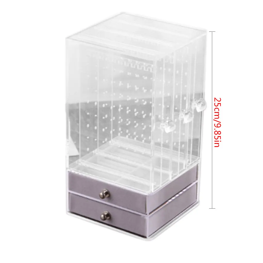 Transparent Acrylic Jewelry Show Shelf Necklace Bracelet Earrings Ring Dresser Dust Rack Drawer Ornaments Finishing Storage Box