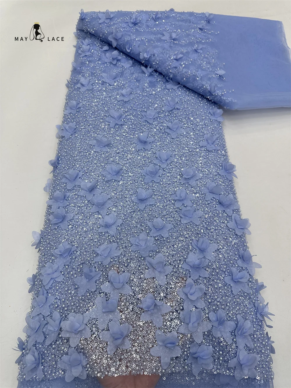 Африканские бусины 3D цветок кружевная ткань 2024 высокое качество нигерийская для