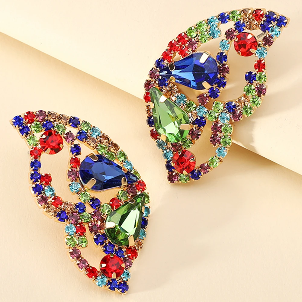 

Korean Fashion Butterfly Wing Color Glass Stud Earrings For Women Girl 2022 Trend Luxury Fairy Sweet Cute Jewelry Accessories