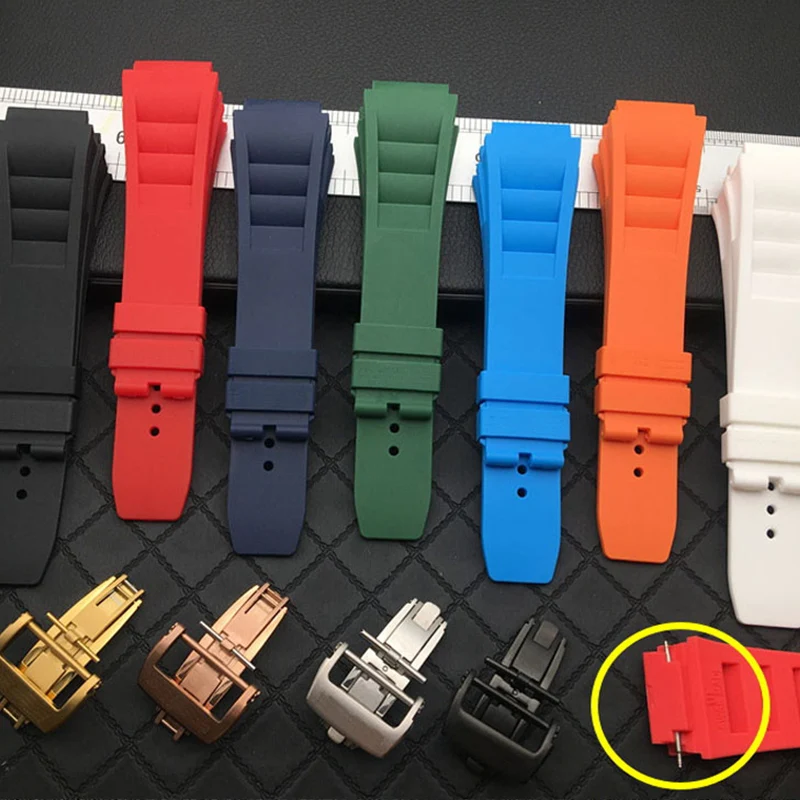 Watch Bracelet For Richard Mille RM055 011 Nature Soft Silicone Rubber Waterproof Watch Strap Watch Accessories Watch Band Chain