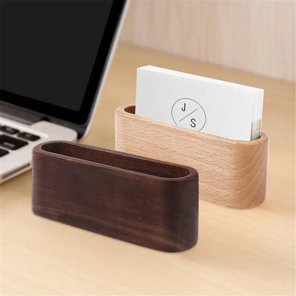 Wooden Business Card Box Card Storage Box Business Card Display Equipment Business Card Holder Business Ornaments Card Base