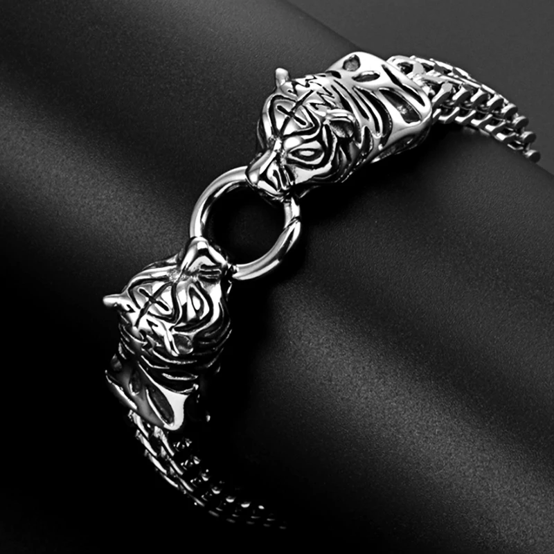 Мужской модный браслет в стиле хип-хоп панк мужской креативный из нержавеющей