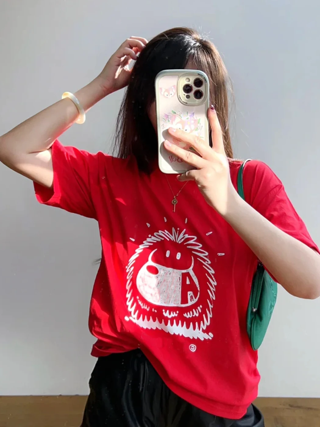 

Cartoon Hedgehog Printed T-shirt Top Casual Women 2022 Summer Short Sleeve O-neck Cotton Cute Tees Men Luxury T Shirts Femme