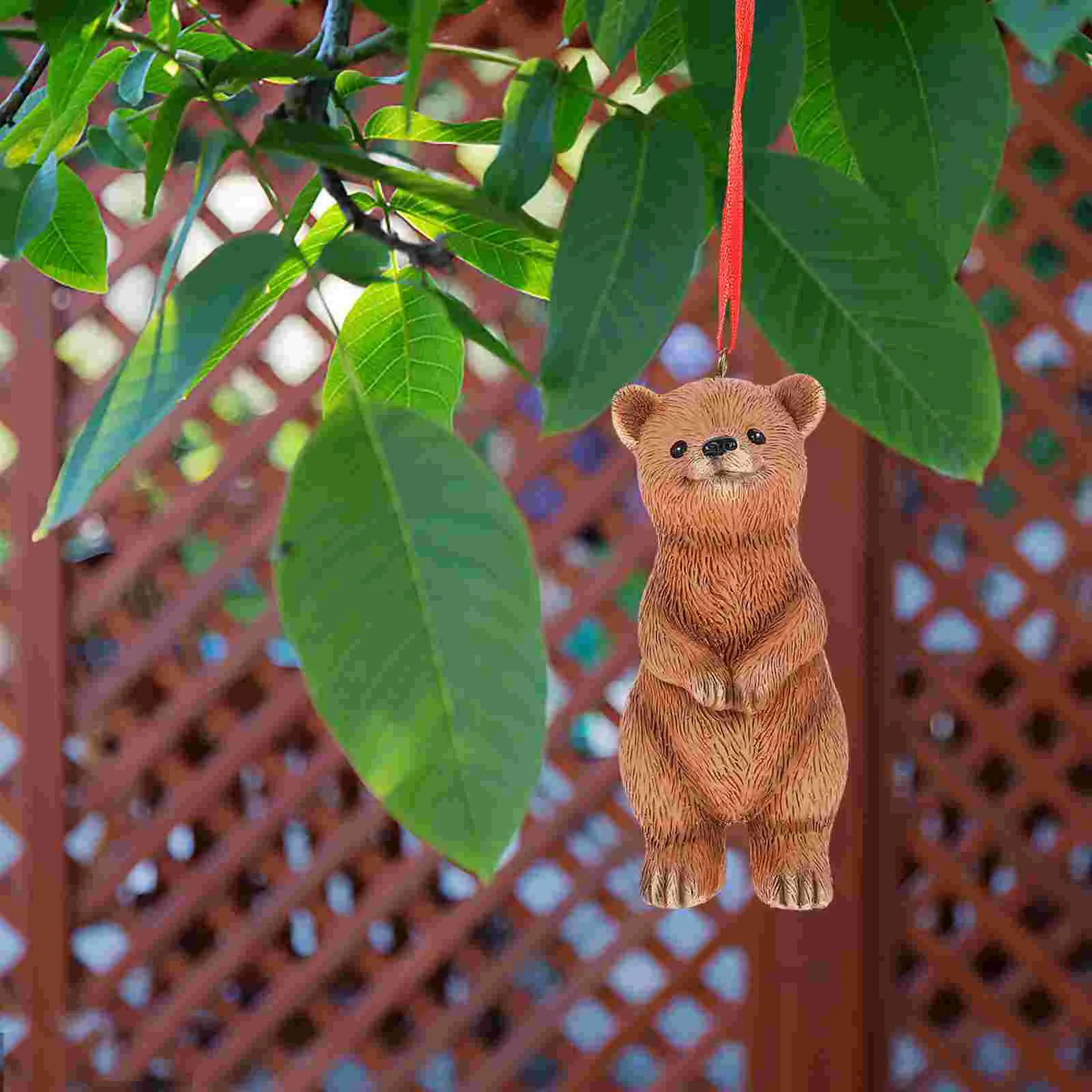 

Delicate Bear Decor Suspending Bear Statue Resin Bear Ornament Courtyard Supply