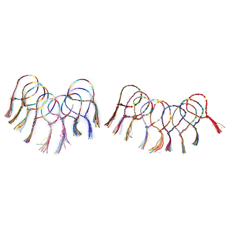18 X Hippie Style Braided Thread Friendship Bracelets Wrist Ankle Bracelet--Radom Color &amp Knurled | Cords