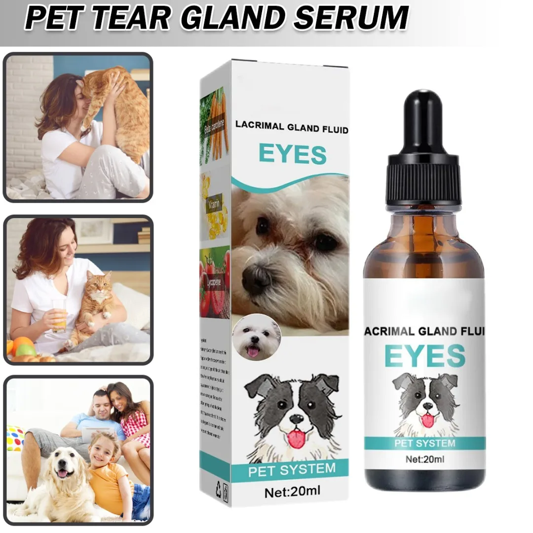 

Pet Dogs Cat Lacrimal Gland Fluid Eye Tear Essence Remove Eye Droppings 20ml For Pet Removes Tears Stains