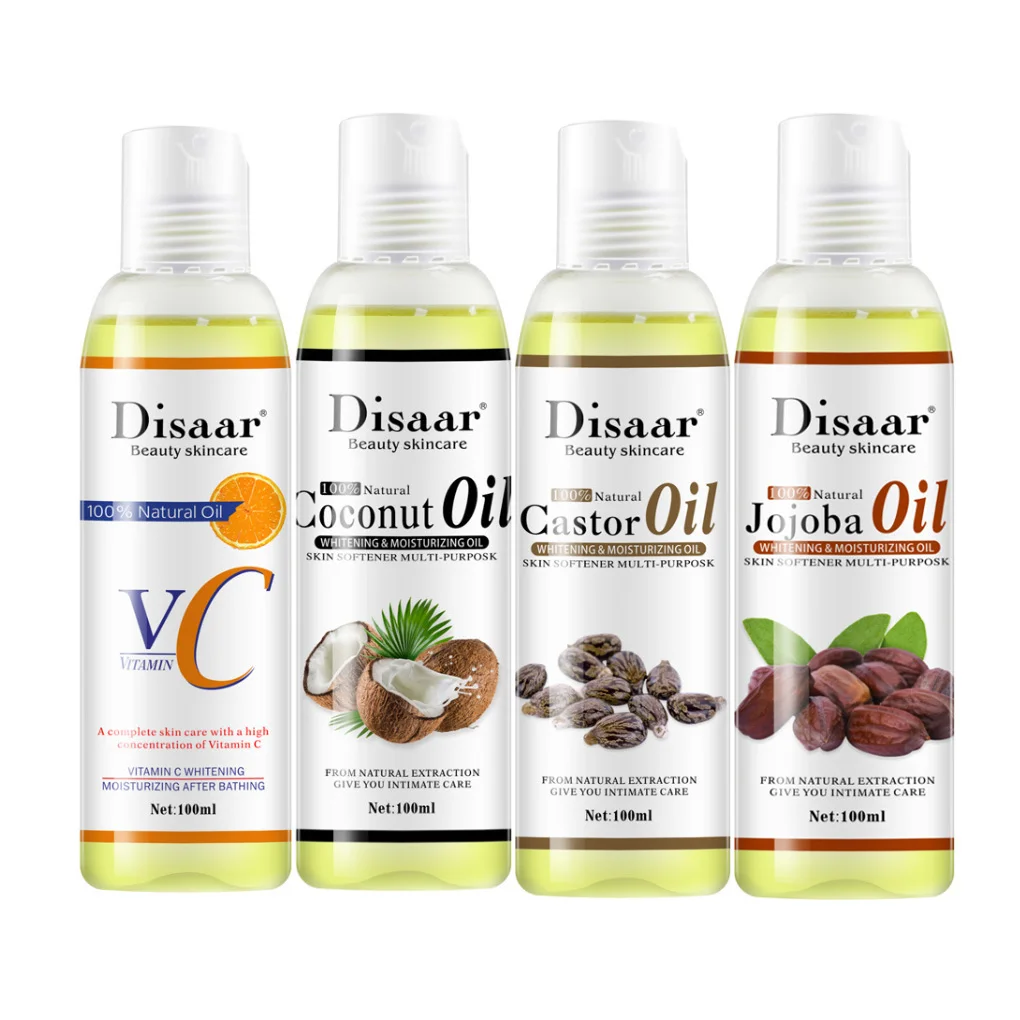 

Natural Organic Body Oil Almond Castor Beans Argan Coconut VC Massage Shrink Pore Firming Skincare Emollient Anti-Aging Brighten