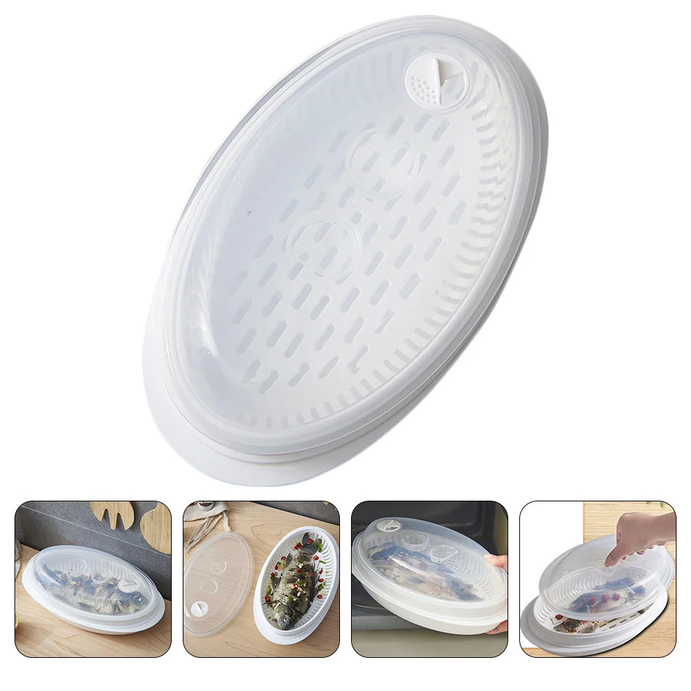 

Fish Steamer Oven Roaster Pan Lid Boiling Soup Pot Cooking Utensils Microwave Collection Steamer Pp Vegetable Steamer