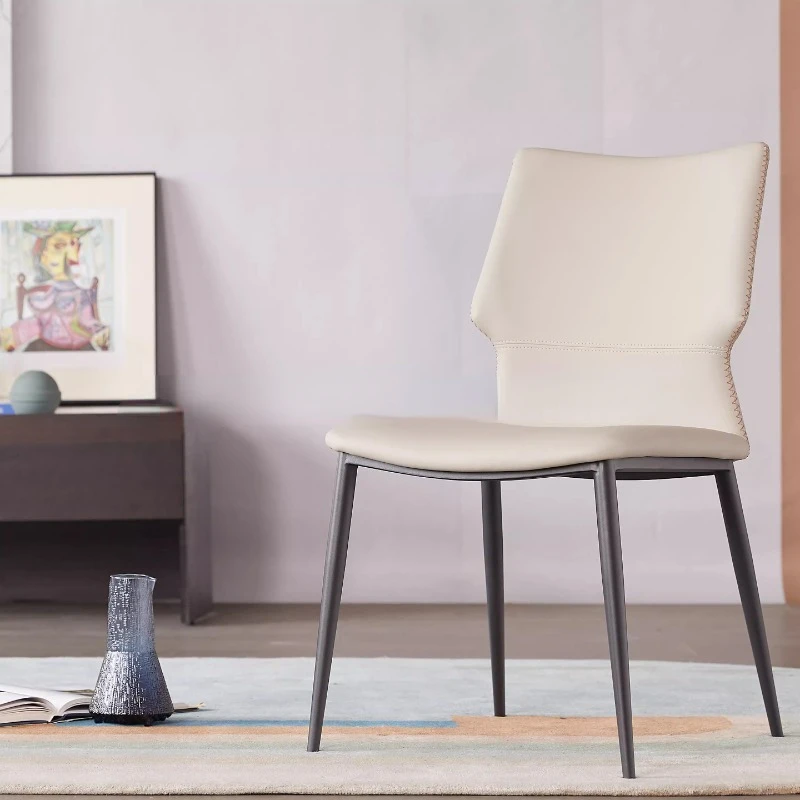 

Dining chair/armless/minimalist modern chair in eco-friendly leather/