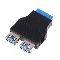 1pc motherboard 2 ports usb 3 0 a female to 20 pin header female connector adapter compatible data transfer rate of 4 8 gbps