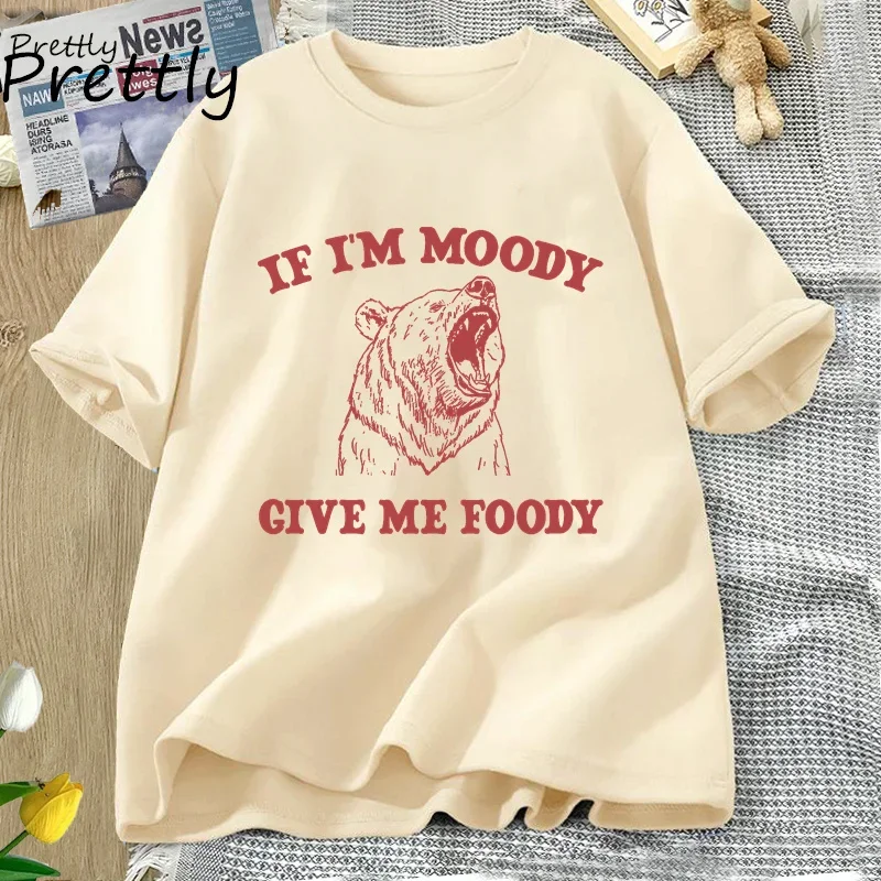 Футболка с надписью If I'm Moody Give Me Foody