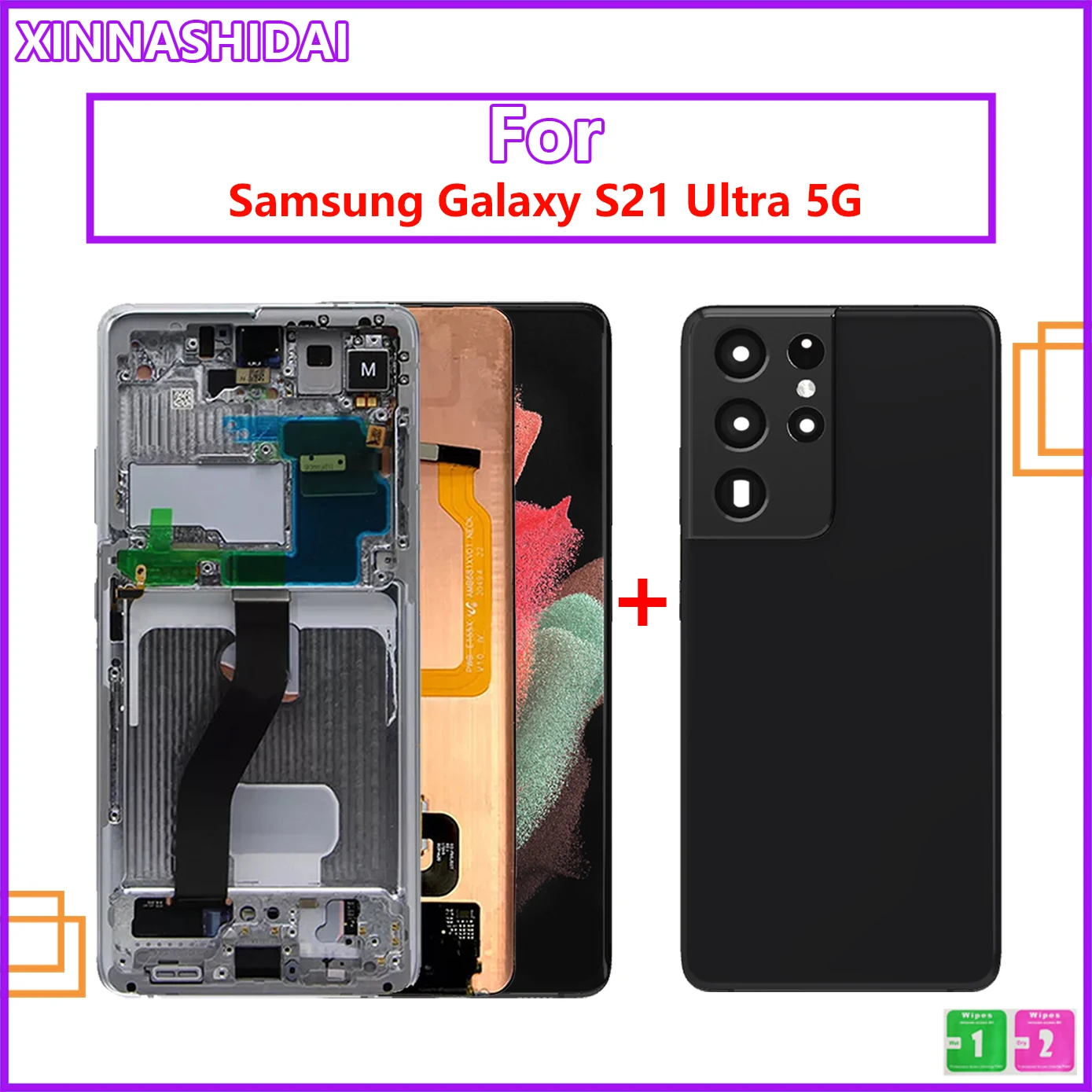 

Original 6.8 inch For Samsung Galaxy S21 Ultra 5G G998 G998U LCD Display Touch Screen Digitizer +Free Back Cover 100% Tested