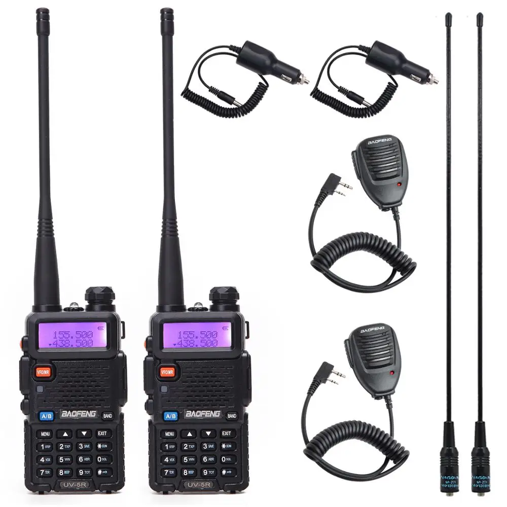 2PCS Baofeng walkie talkie UV-5R two way cb radio upgrade version baofeng uv5r 128CH 5W VHF UHF 136-174Mhz & 400-520Mhz