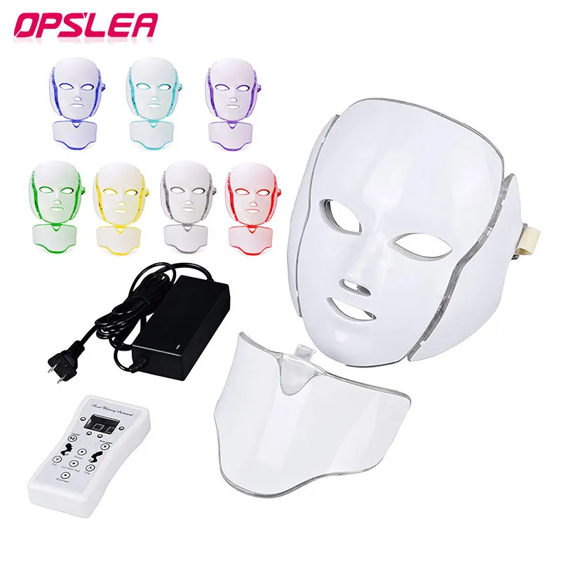 

7 Colors LED Facial Mask with Neck Photon Therapy Anti Acne Wrinkle Removal Face Whitening Lifting Skin Rejuvenation Beauty Care