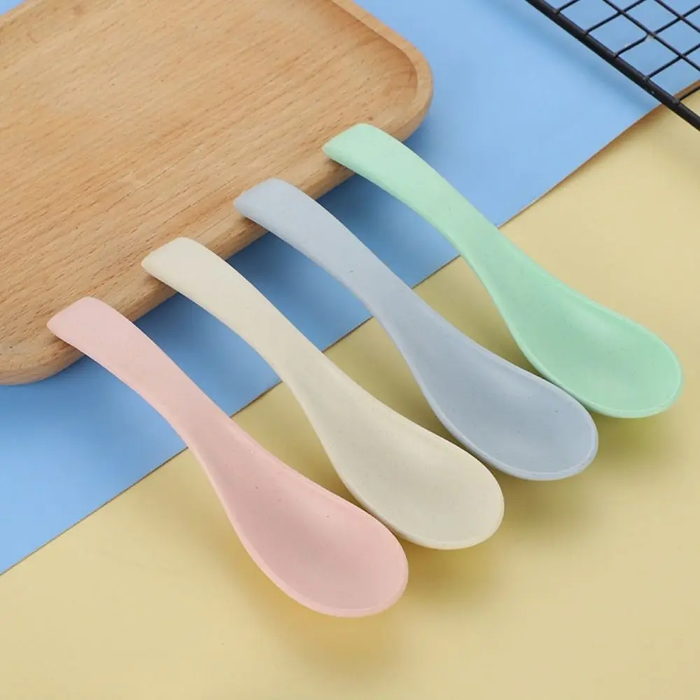 1 PC/3PCS Popular High Quality New Wheat Straw Kids Soup Spoon Portable Tableware Hot Kitchen | Spoons