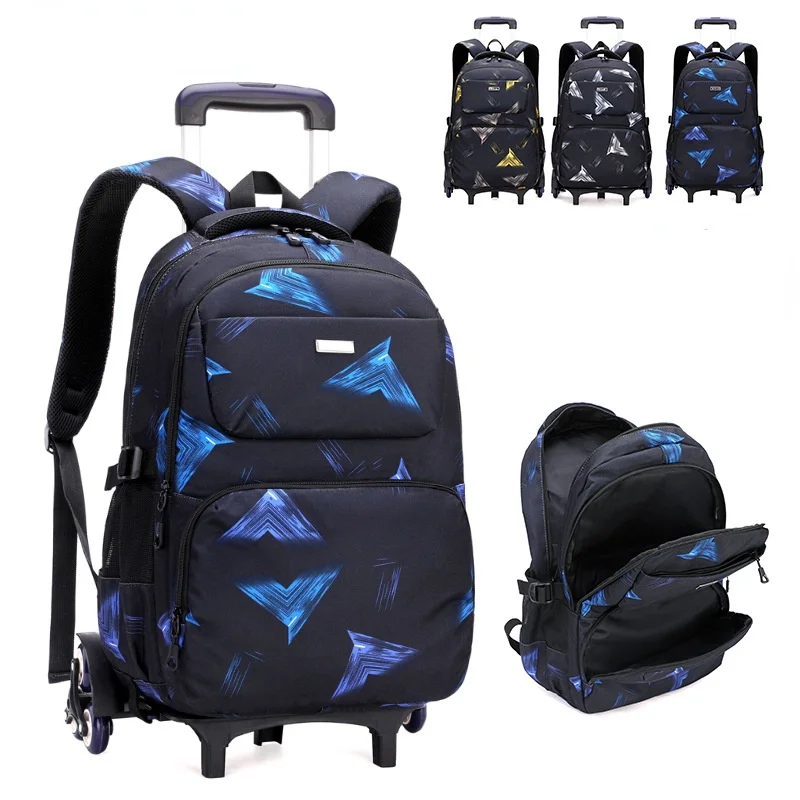 Trolley Schoolbag kids Wheel school Backpack Removable Children School Bags for boys With 3 Wheels Kids girls Luggage Book Bags