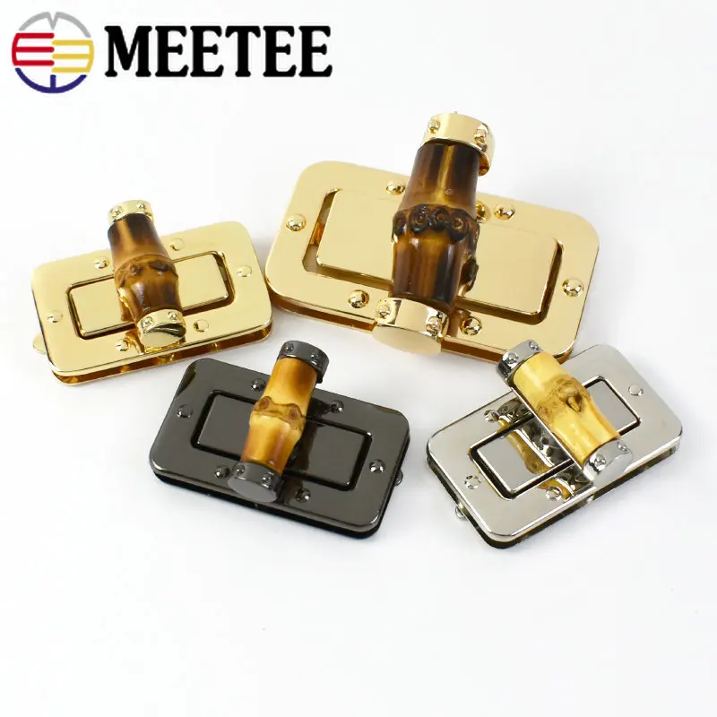 

2/4pcs 25x42/33x61mm Bamboo Metal Turn Lock Snap Women Bag Twist Lock Clasps Closure DIY Metal Buckle Hardware Accessories E6-16