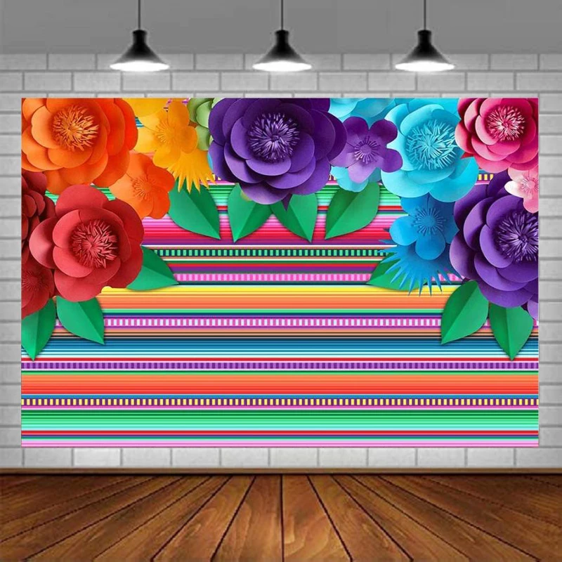 

Мексиканская фиеста тема День Рождения фотография Фон фотобудка красочный люу тема пять Mayo баннер Декор Вечерние