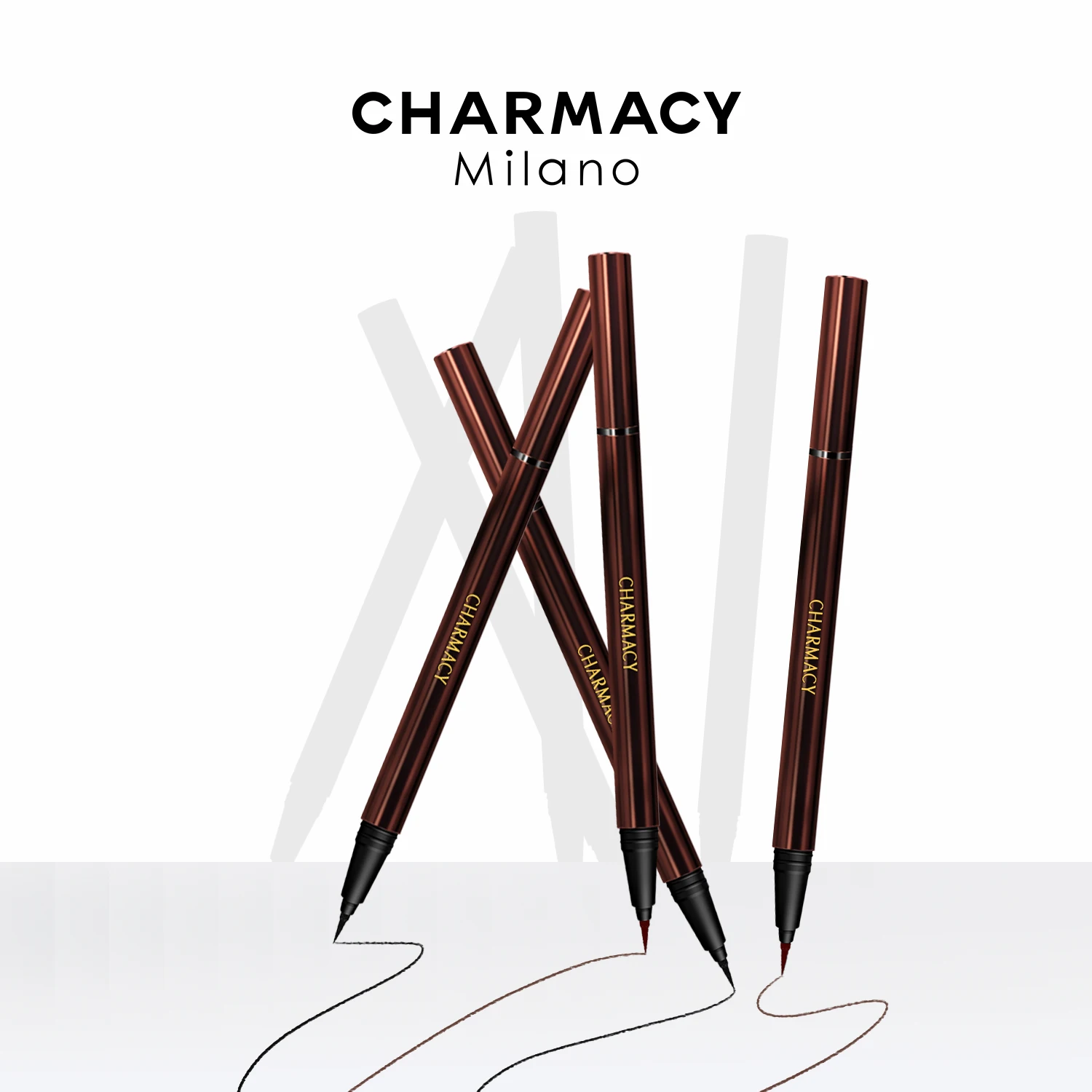 

CHARMACY Double-Color Eyeliner Pen Durable Waterproof Easy To Wear Black Liner Longstay Eyes Pencil Makeup Tool Women Beauty