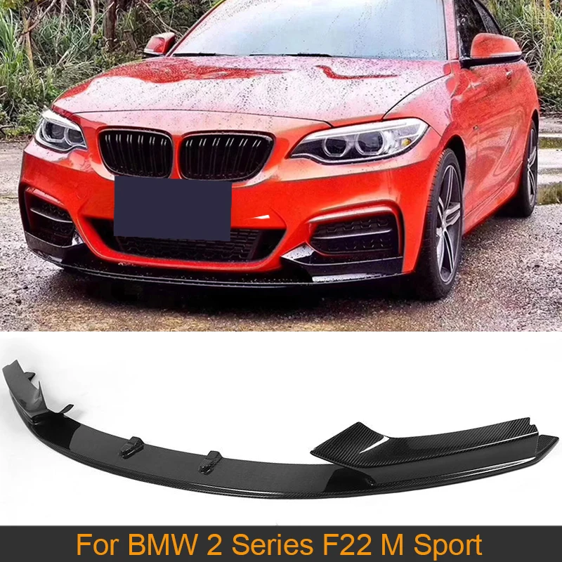 

Автомобильный передний бампер из углеродного волокна, спойлер подбородок для BMW 2 серии F22 M Sport Coupe Convertible 220i 230i 235i 2014-2017 в двух стилях
