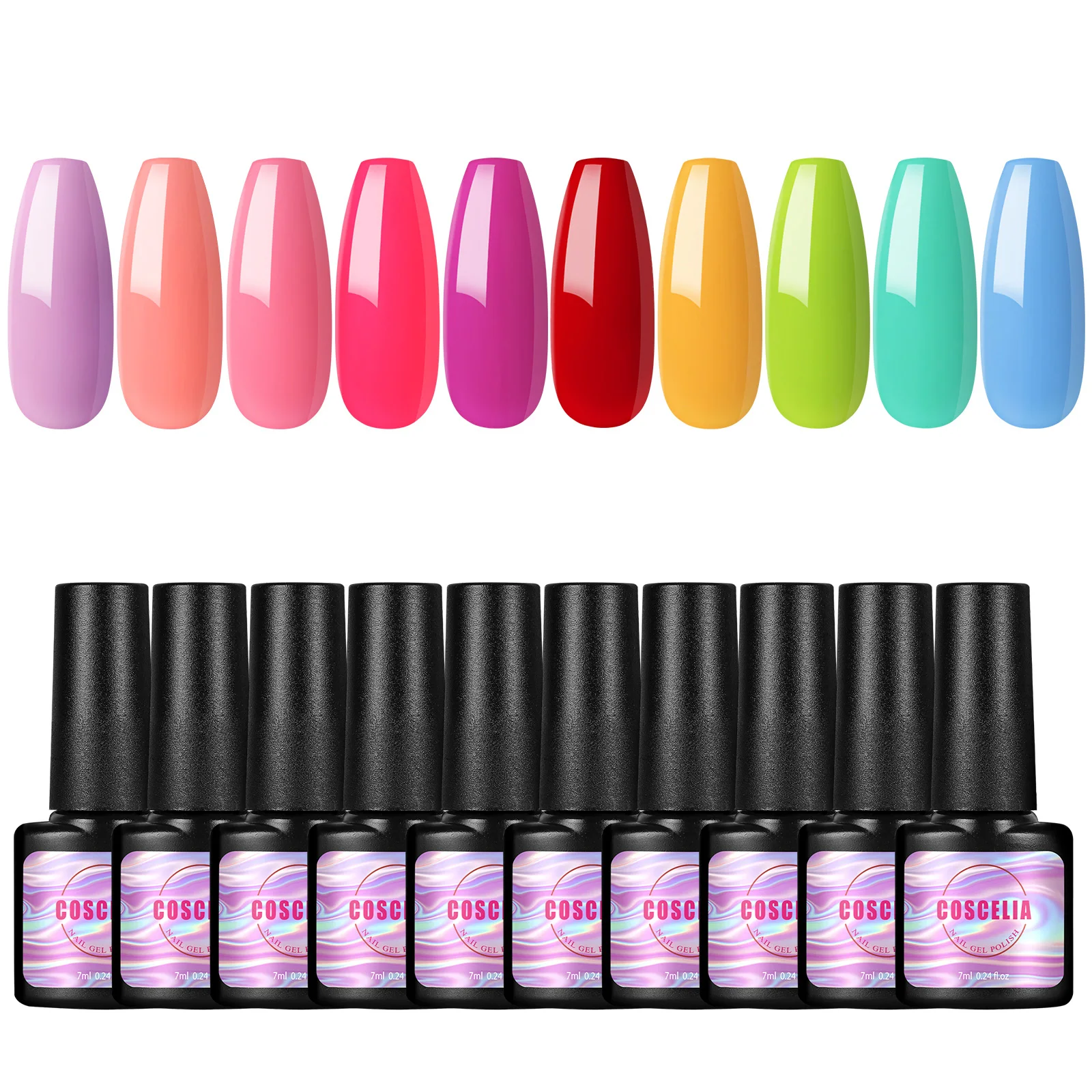 

Гель-лак для ногтей COSCELIA, 7 мл, 10 шт., маникюрный набор, удаляемый замачиванием, Полупостоянный Гель-лак для светодиодной УФ-лампы, требуется л...