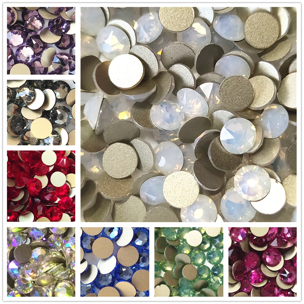 

Top Glitter Crystal AB 8 Big + 8 Small 16 Cut Facets Flatback Non Hotfix Glue On Rhinestones Nail Art Strass Fabric Garment