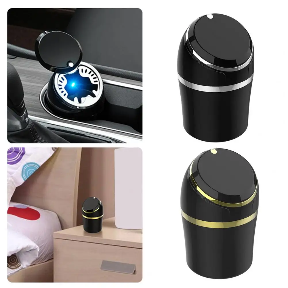 

Excellent Stainless Steel Liner Compact Decorative Car Cigarette Ash Holder Automatic Ashtray Automatic Ashtray