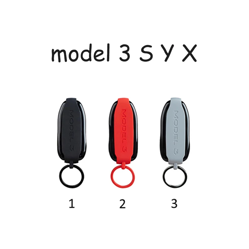 

Silicone Rubber Car Key Case Ring For Tesla Model 3 S X Y Remote Keyless Fob Shell Case Cover Car Key Protector Auto Accessories