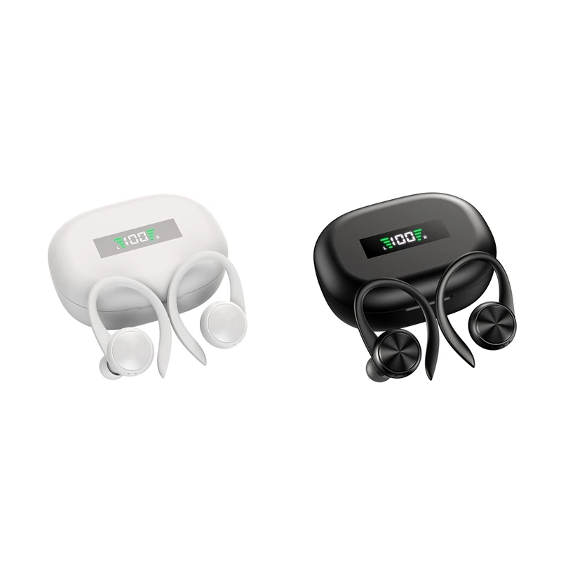 

Sports Wireless Headphones With Mic IPX5 Waterproof Ear Hooks Bluetooth Earphones Hifi Stereo Music Earbuds