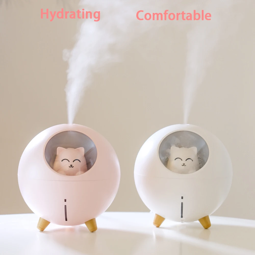 

Cute Cat Humidifier Rechargeable Wireless In USB Colorful Lamps Mini Ultrasonic Mist Maker Home Car Office Diffusers Purifier