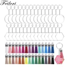 120 шт., прозрачные круглые акриловые кольца для ключей