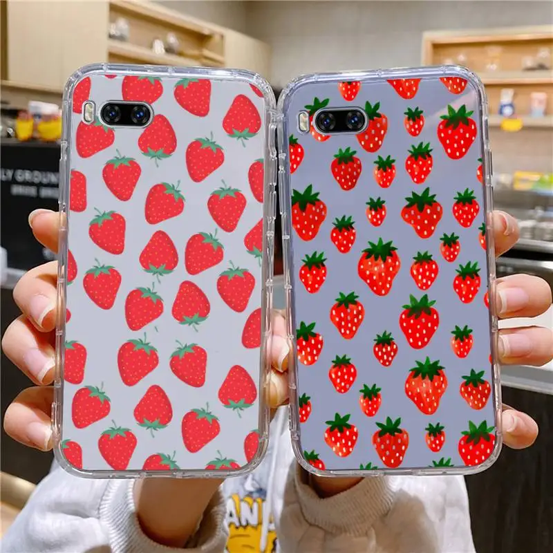 

Peach Strawberry Phone Case For Huawei Mate P10 P20 P30 P40 P50 Smart Z Honor 50 60 70 Pro Lite Transparent Case
