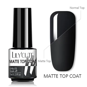 Imported LILYCUTE 7ML Matte Top Coat Varnish For Nail Art Matte Color Gel Matte Top Coat Need Soak-Off UV LED